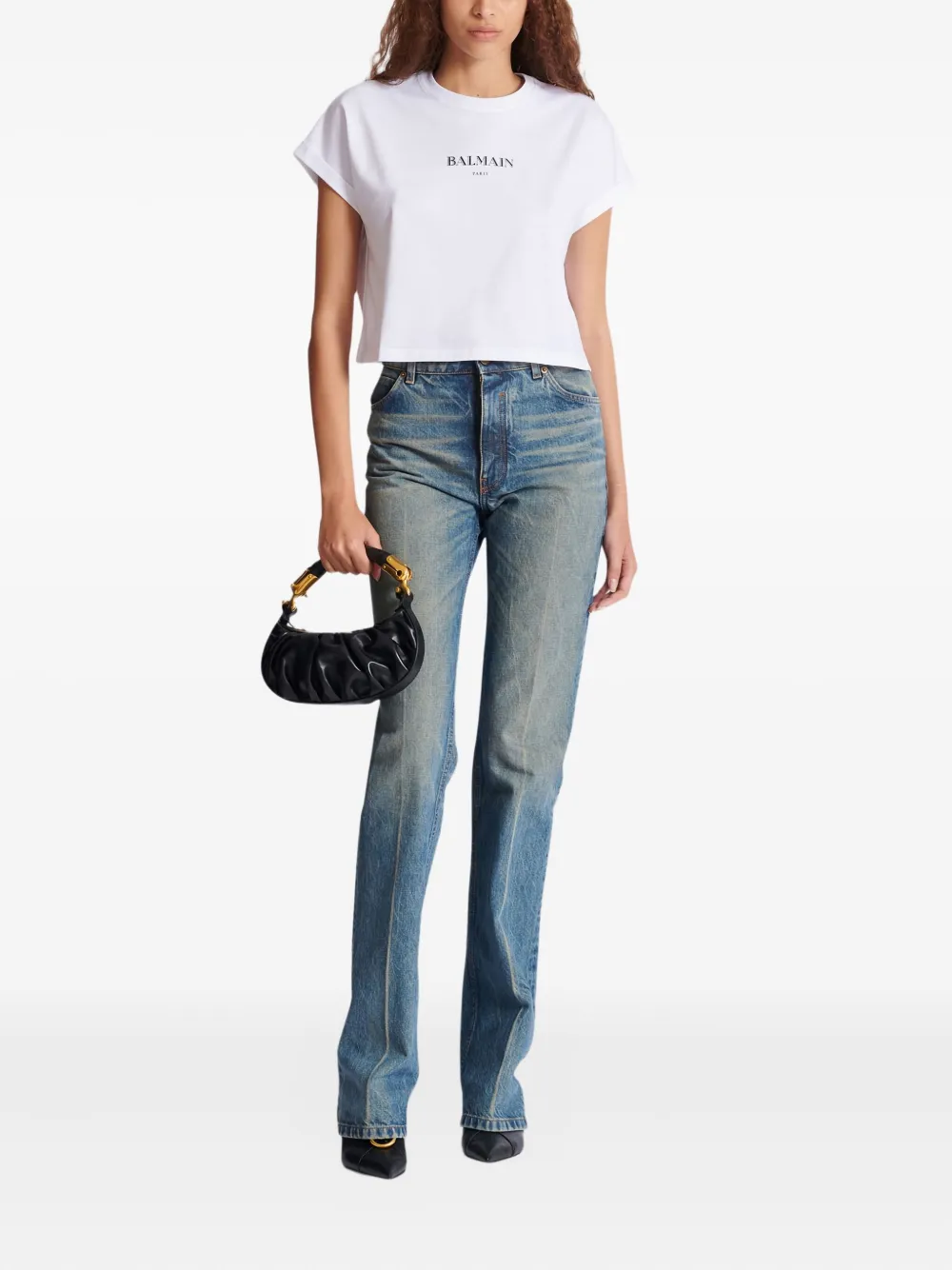 Balmain Katoenen T-shirt met logoprint Wit
