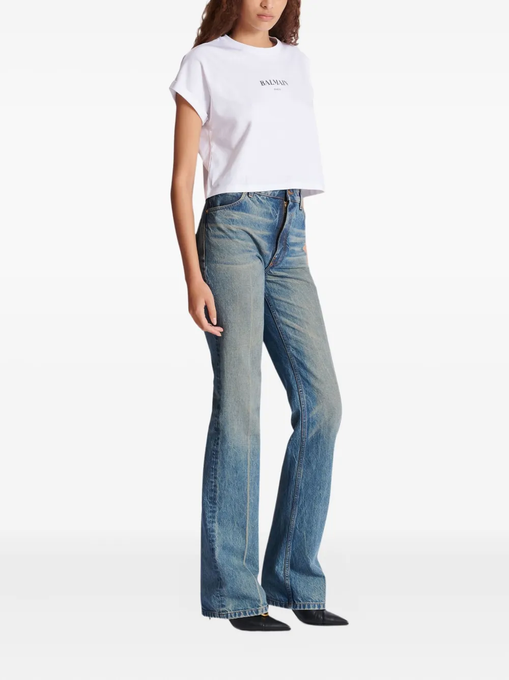 Balmain Katoenen T-shirt met logoprint Wit