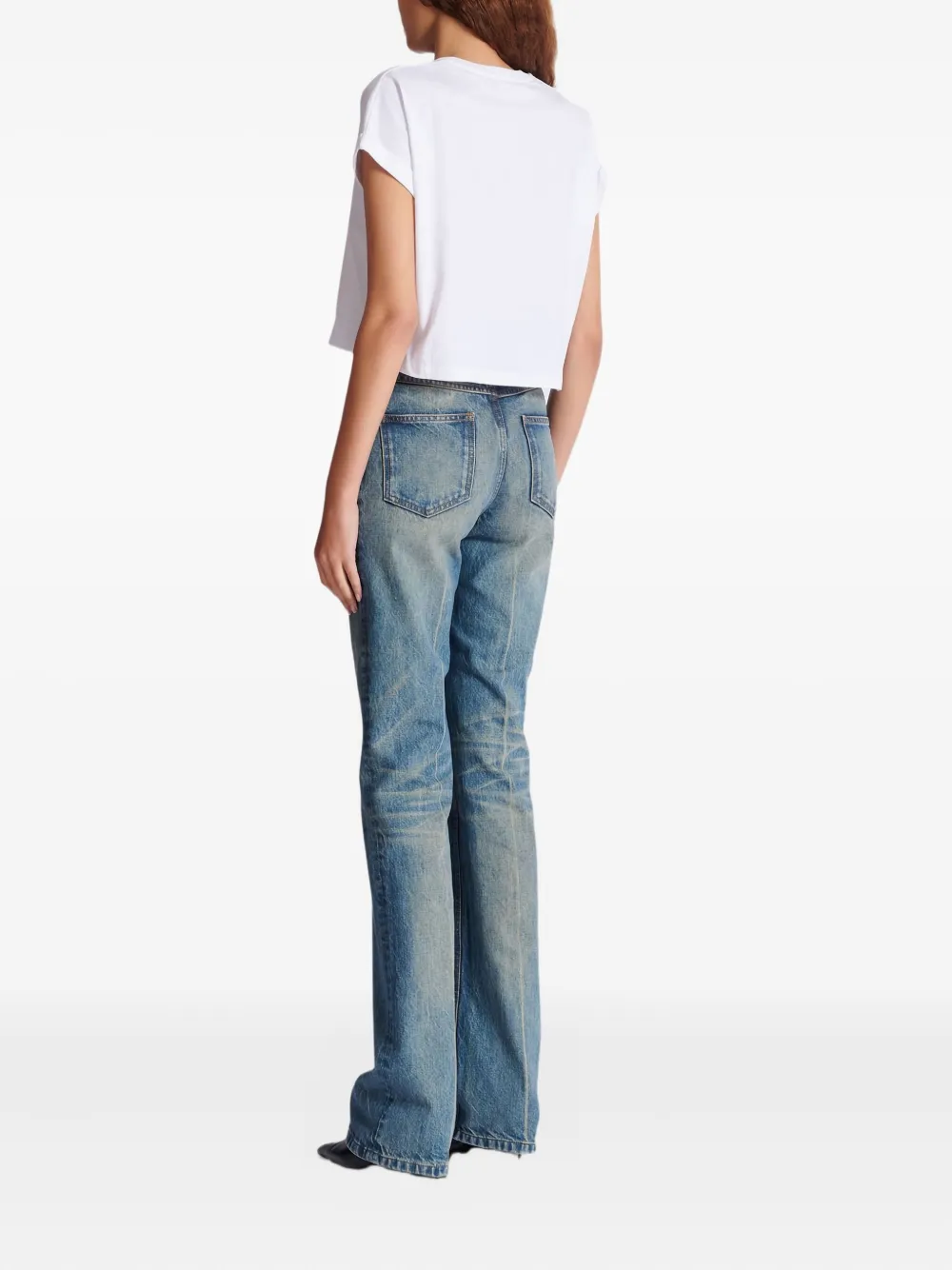 Balmain Katoenen T-shirt met logoprint Wit