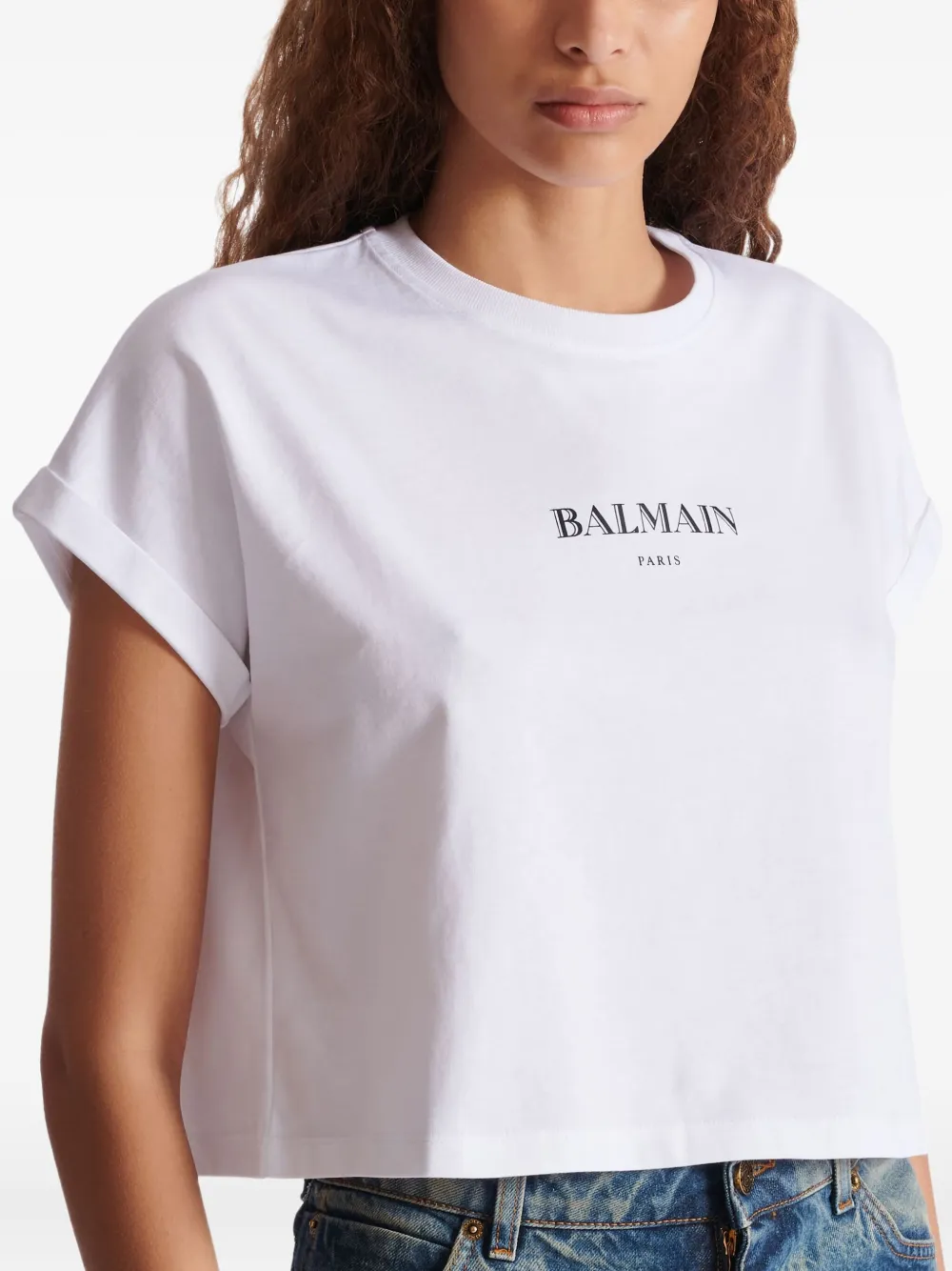 Balmain Katoenen T-shirt met logoprint Wit