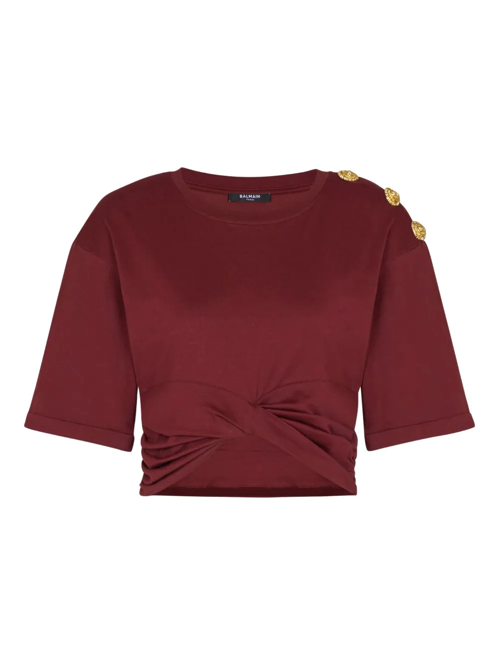 Balmain twisted button-embellished top | Red | Image 1