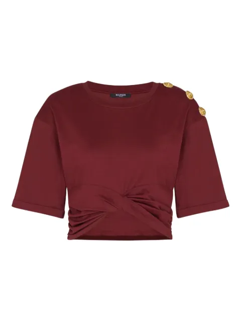 Balmain twisted button-embellished top