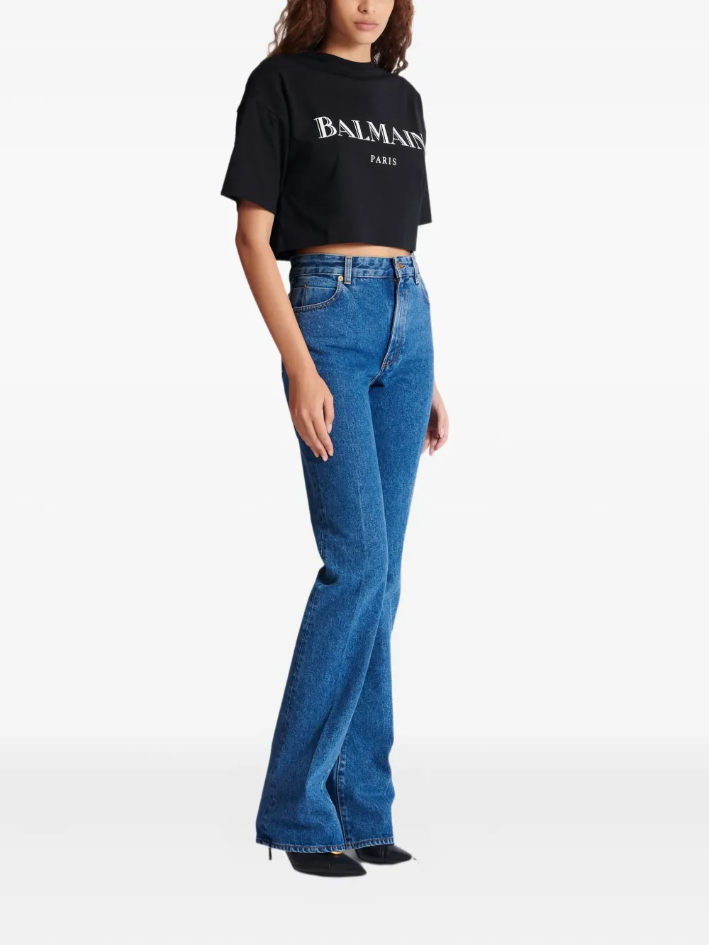 Balmain T-shirt met logoprint Zwart