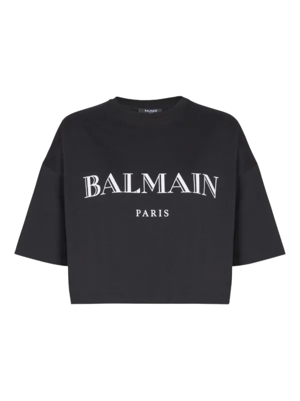 Balmain logo-print T-shirt | Black | FARFETCH IN