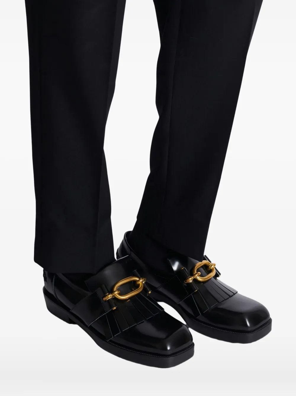 Balmain Sync Glazed leren loafers Zwart