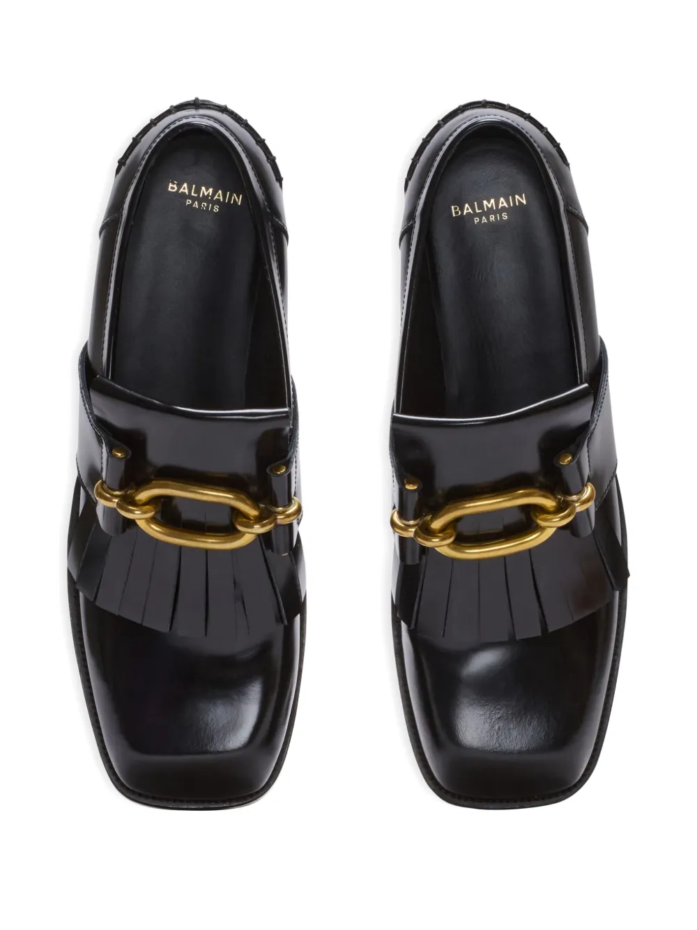 Balmain Sync Glazed leren loafers Zwart