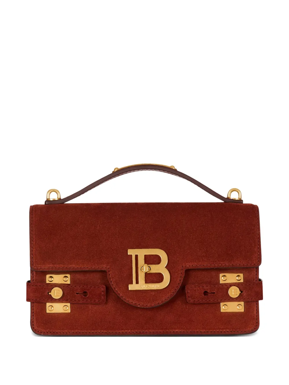 Balmain B-buzz Buckle Tote Bag In Red