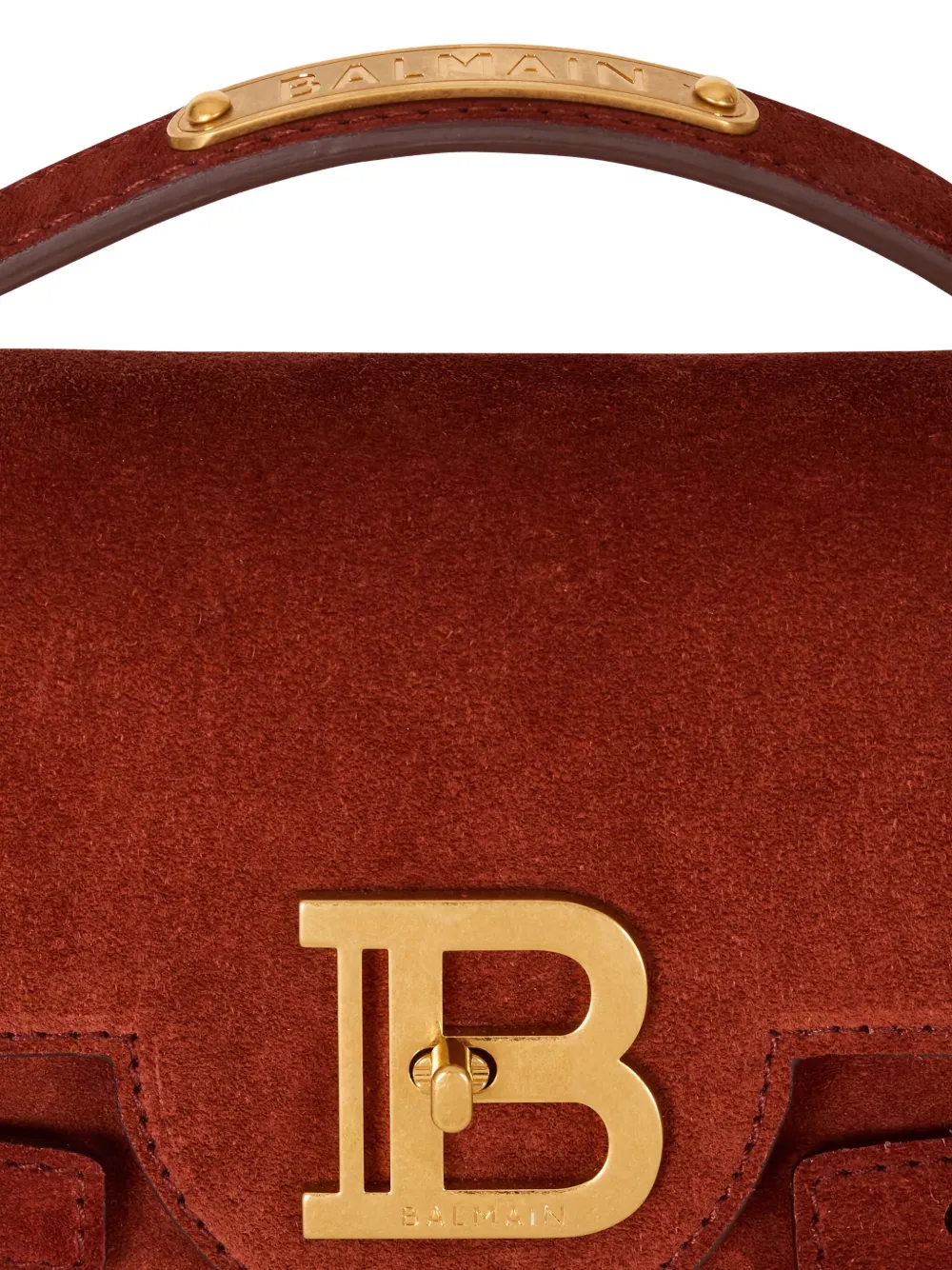 Balmain B-buzz Buckle Tote Bag In Red