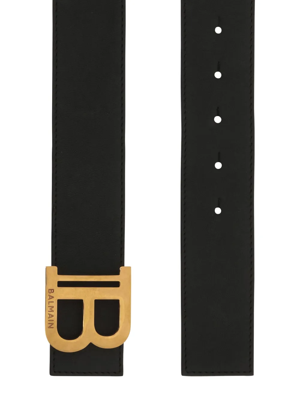  Balmain Leather B-buckle Belt - Black 