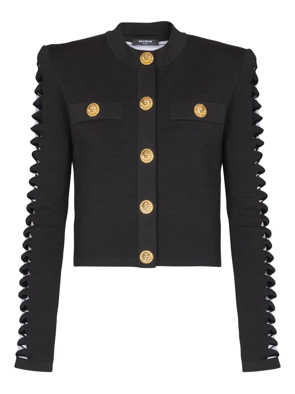 Balmain cut-out sleeve buttoned cardigan | Black | Image 1