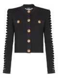 Balmain cut-out sleeve buttoned cardigan - Black
