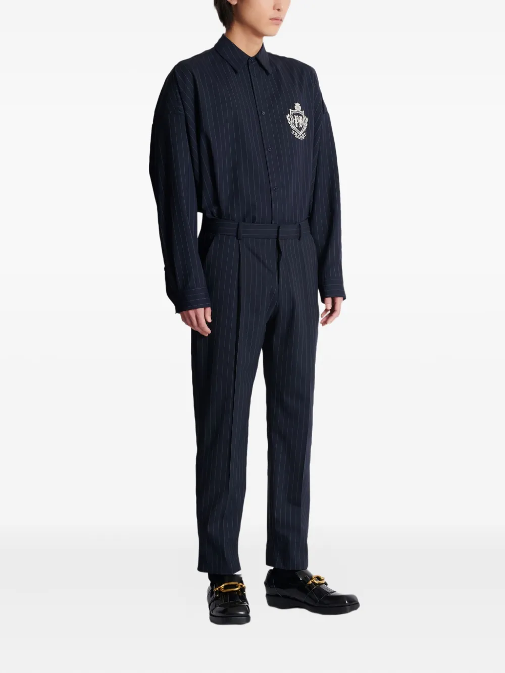 Balmain Broek met krijtstreep - Blauw