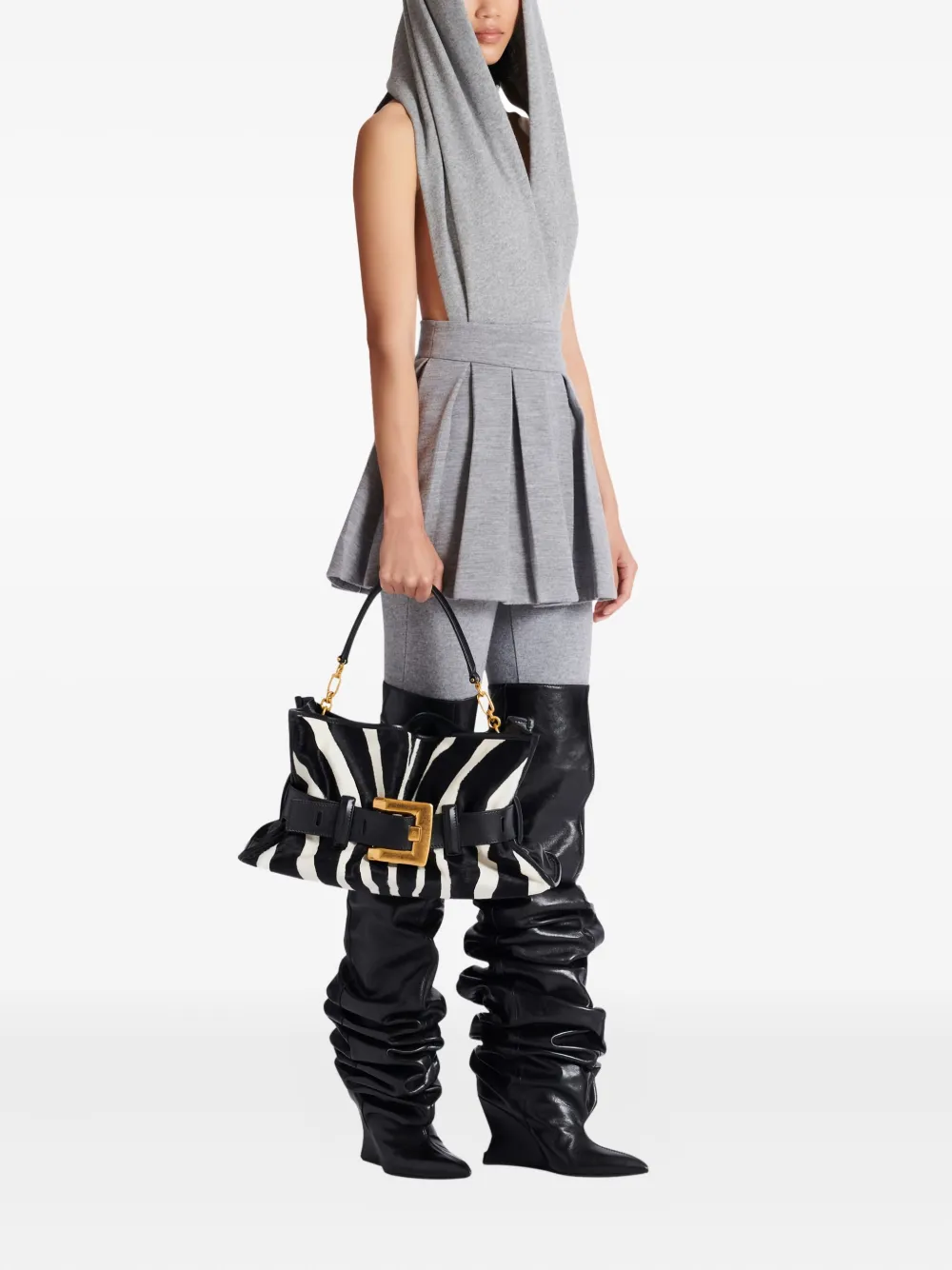 Balmain Medium Anthem schoudertas - Zwart
