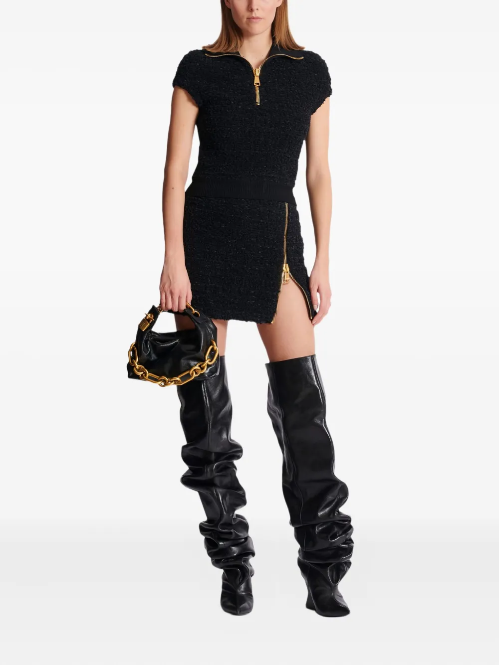 Balmain Tweed top - Zwart
