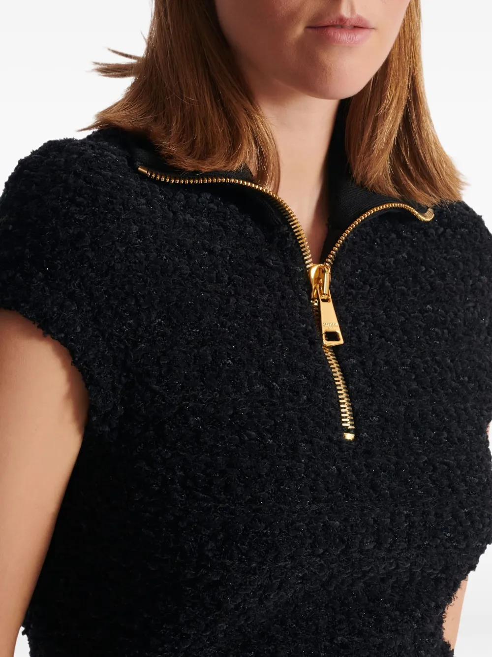 Balmain Tweed top Zwart