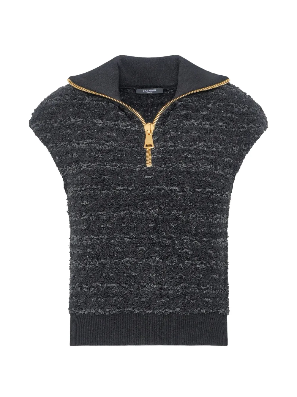 Balmain Top in tweed - Nero