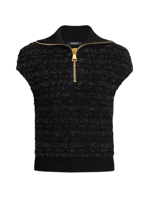 Balmain 트위드 탑