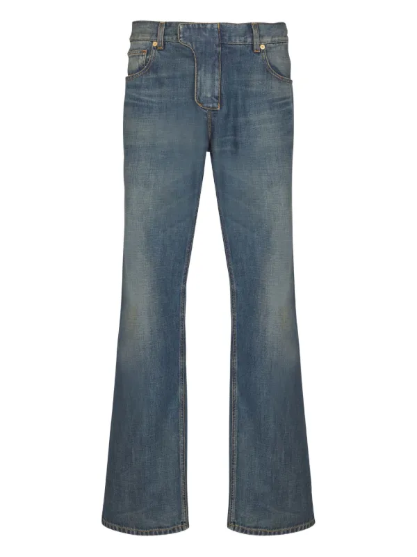 Balmain washed-effect straight-leg Jeans Blue FARFETCH IN