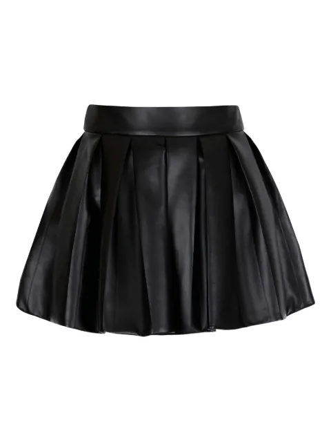 Balmain pleated faux-leather mini skirt