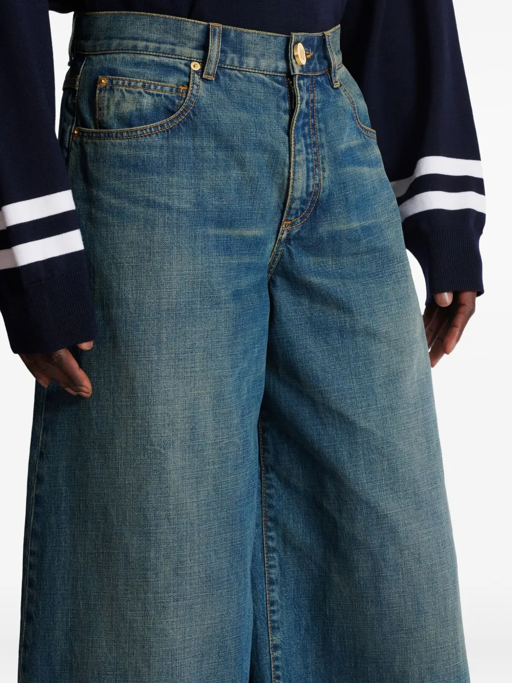 Balmain Jeans met wijde pijpen en vervaagd effect Blauw