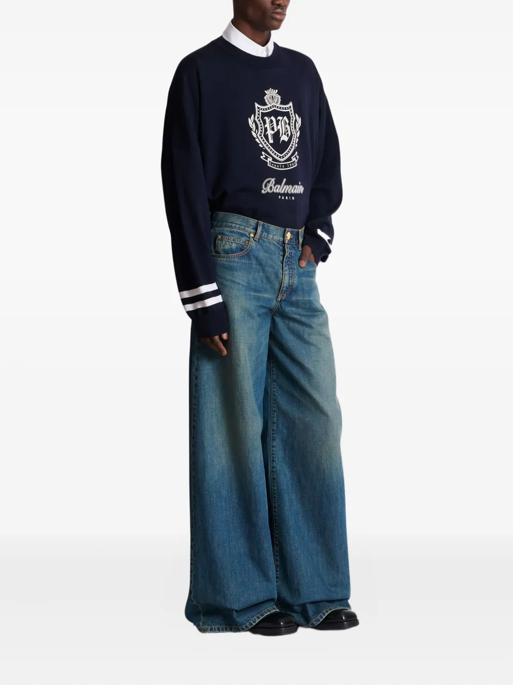 Balmain Jeans met wijde pijpen en vervaagd effect Blauw