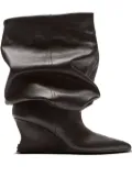 Balmain 75mm slouchy wedge ankle boots - Black