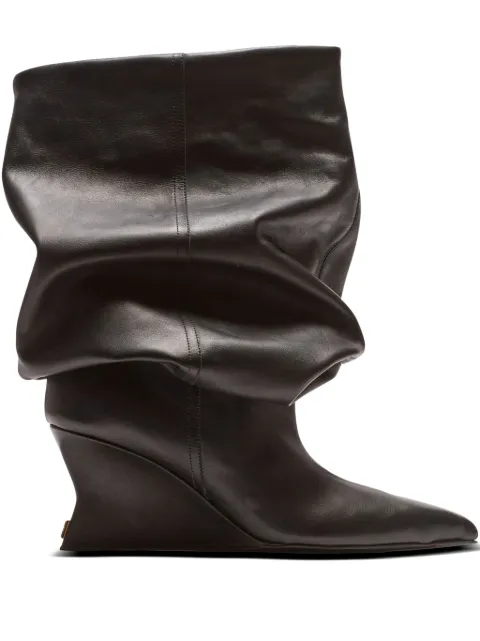 Balmain 75mm slouchy wedge ankle boots
