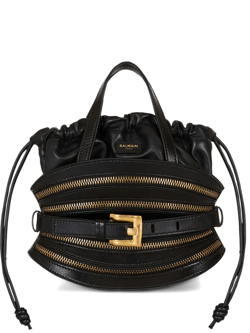 Balmain mini Shuffle zip-belt tote bag | Black | Image 1