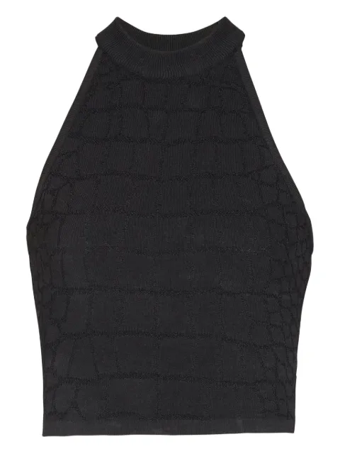 Balmain top con efecto de piel de cocodrilo y cuello halter