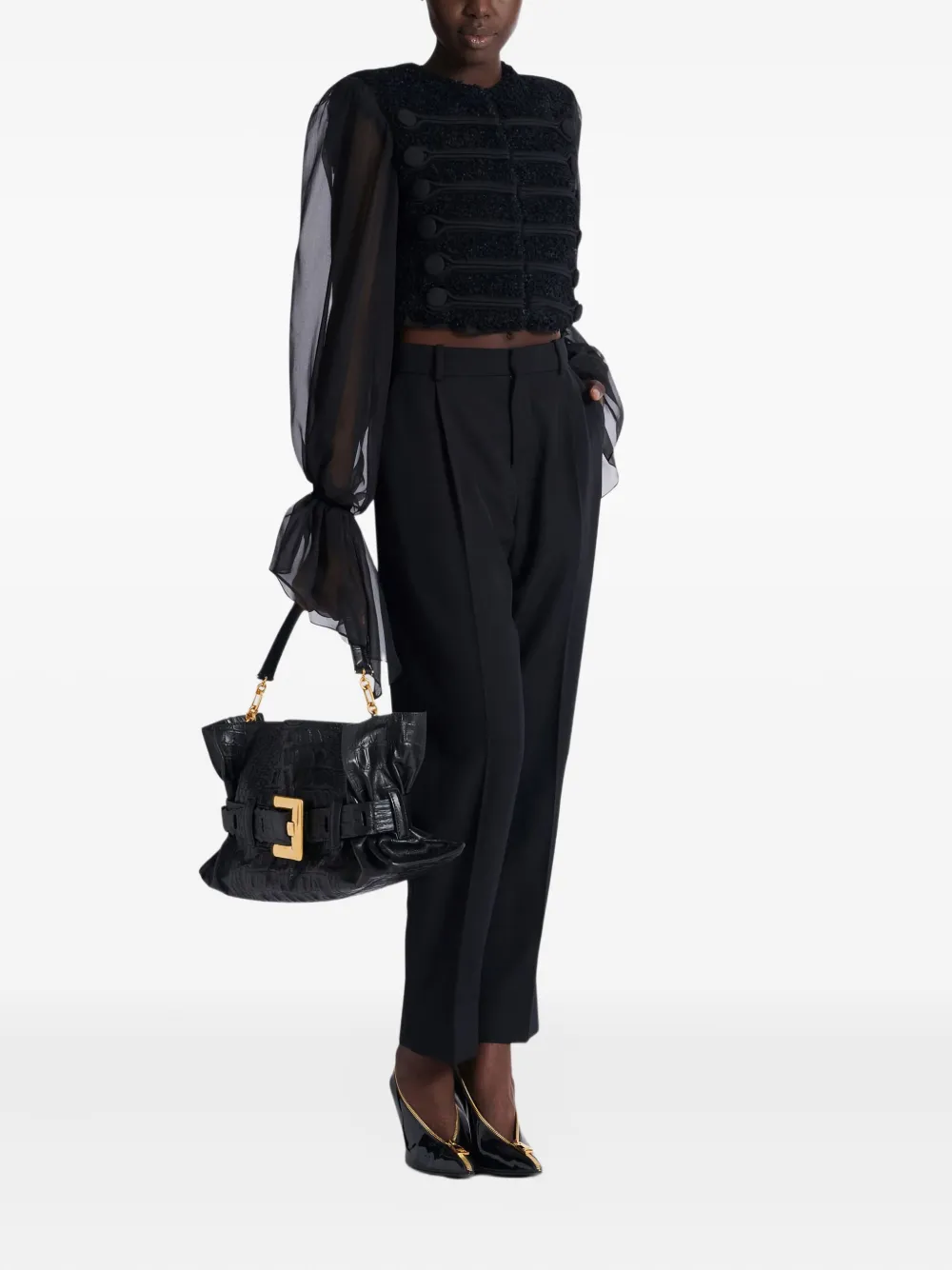 Balmain Medium Anthem schoudertas Zwart