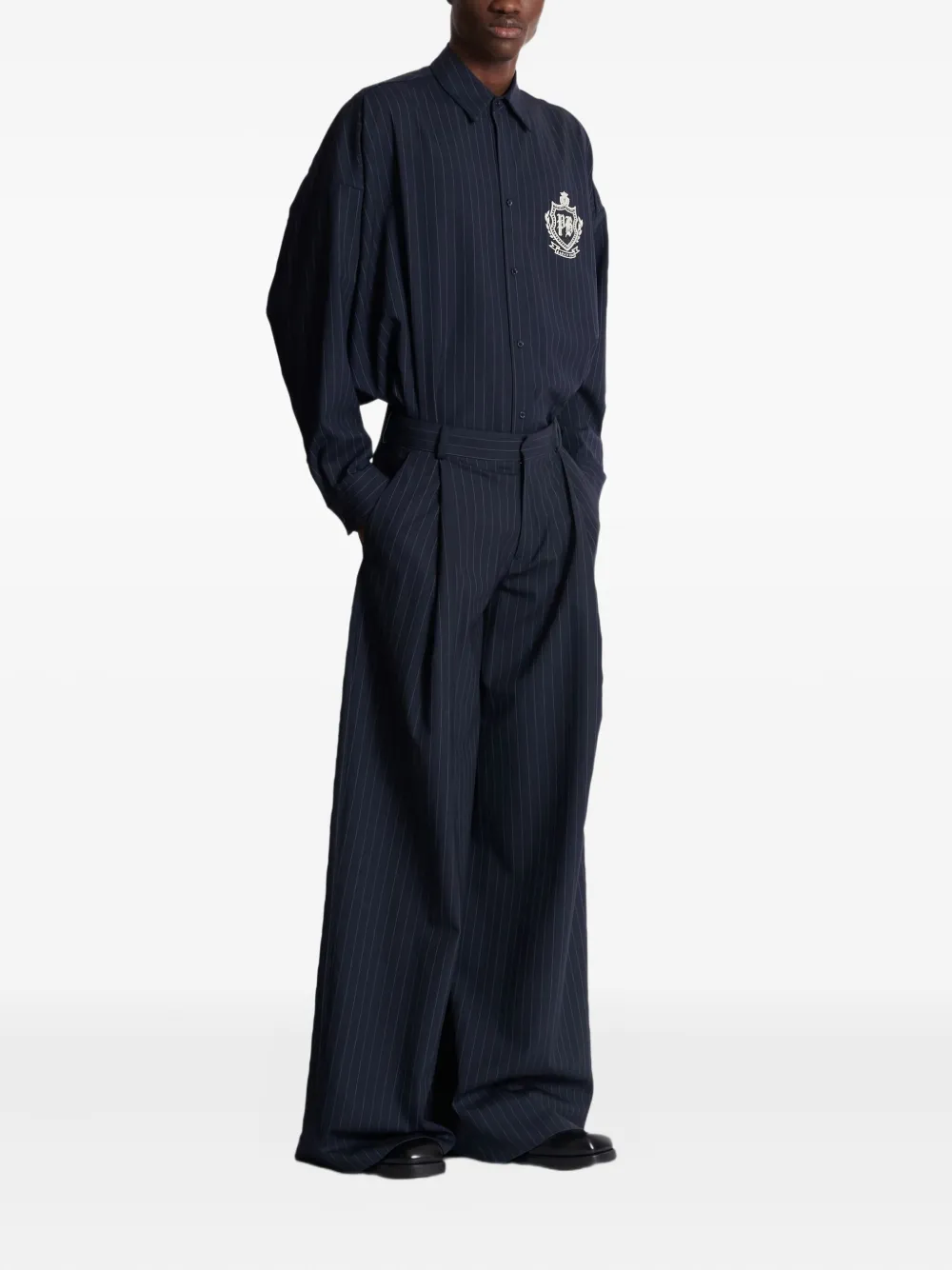 Balmain Broek met krijtstreep Blauw