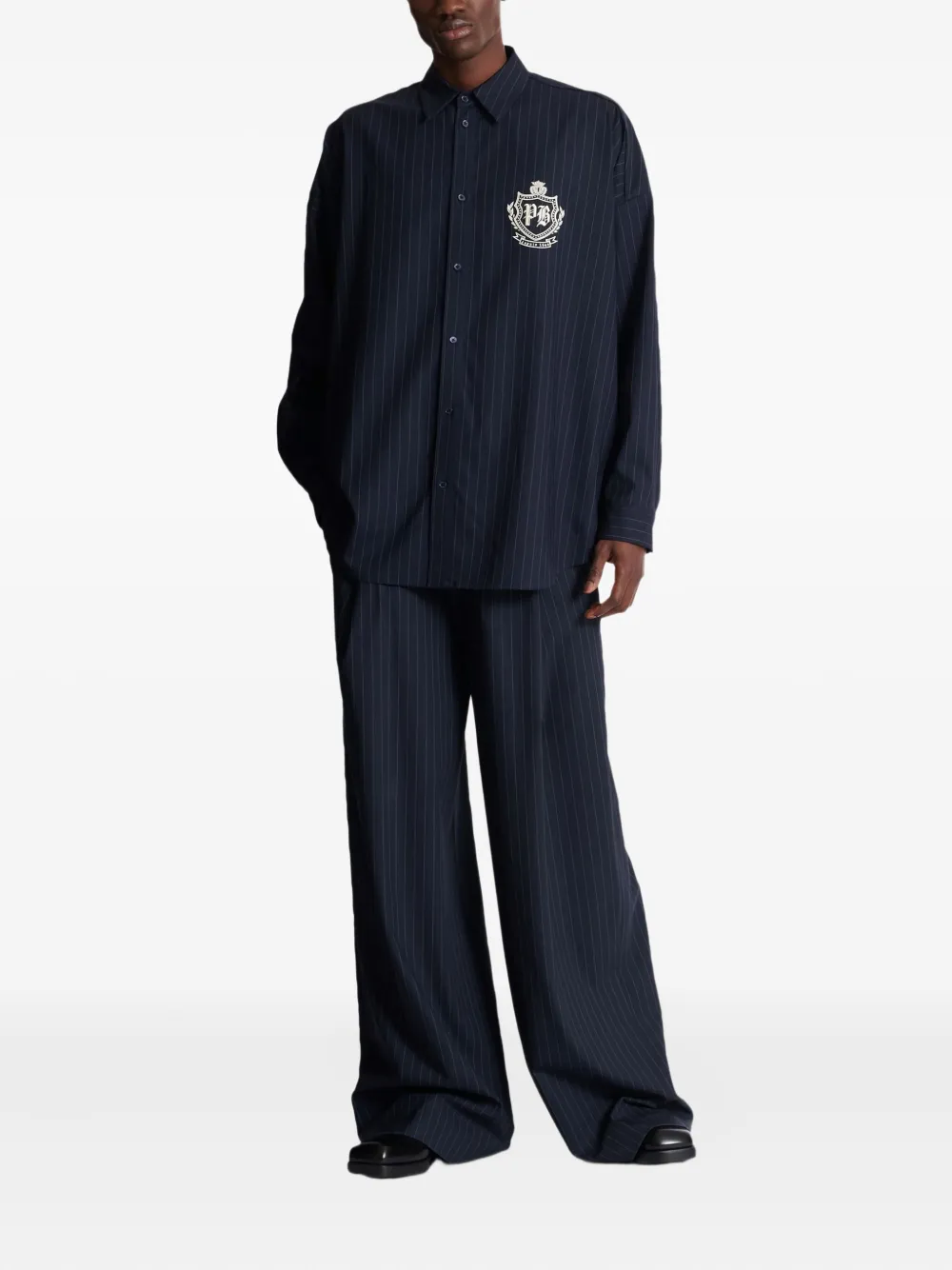 Balmain pinstripe-pattern pleated trousers | Wide Leg Pants | Image 2