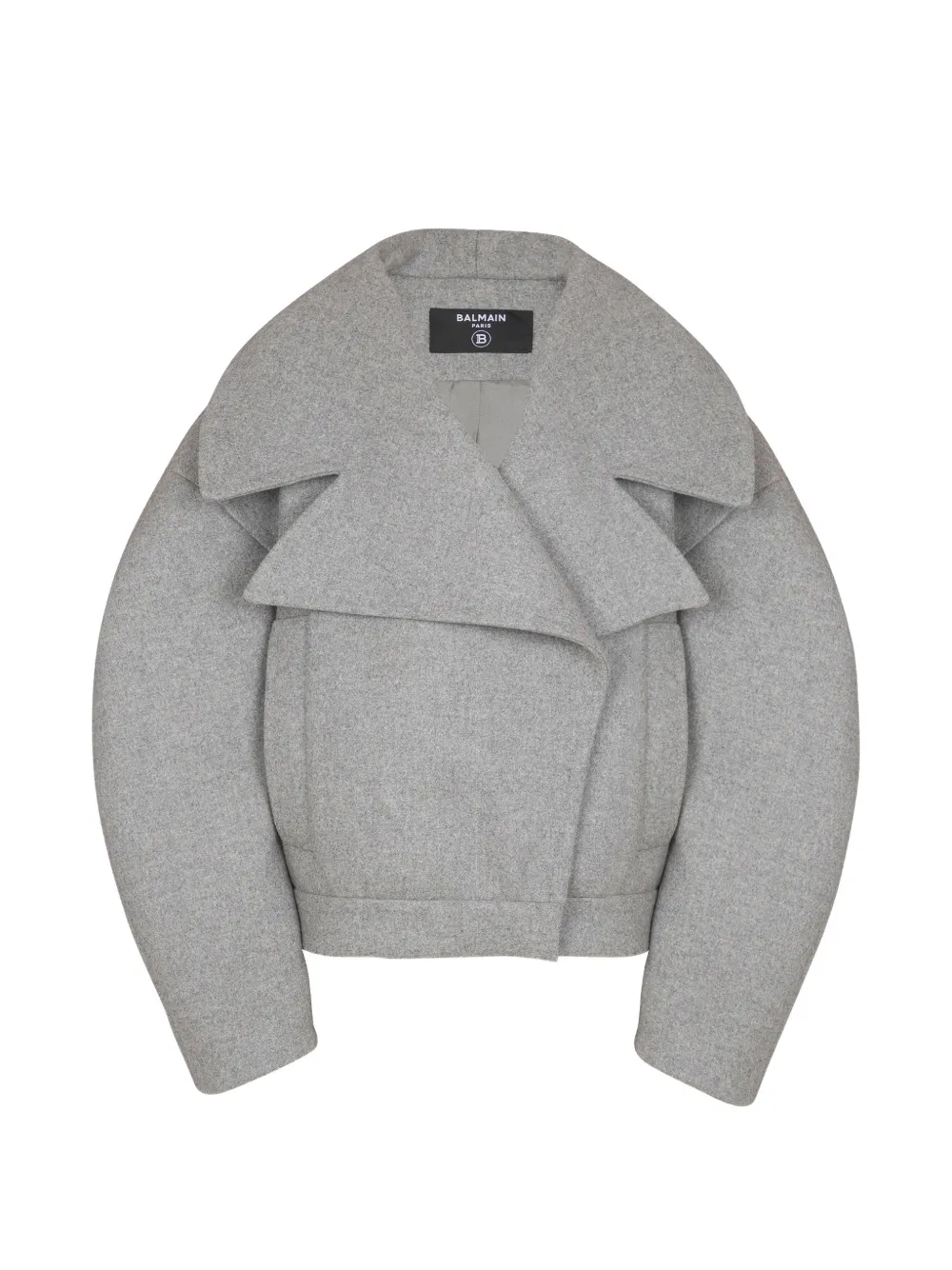 Balmain Woll-Kaschmir-Mantel mit Oversized-Revers - Grau