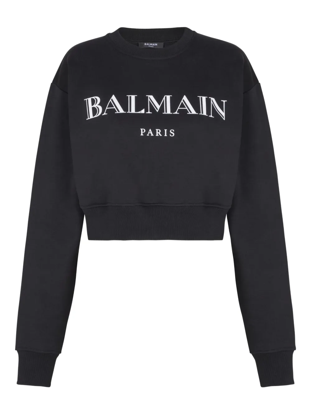 Balmain Cropped sweater met logoprint Zwart