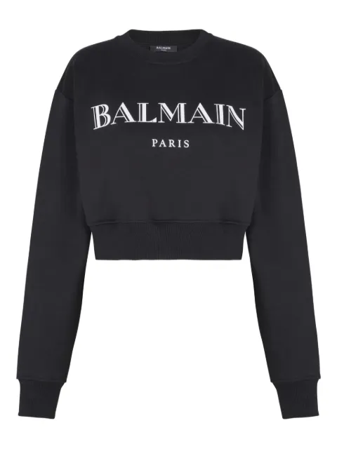 Balmain sudadera corta con logo estampado