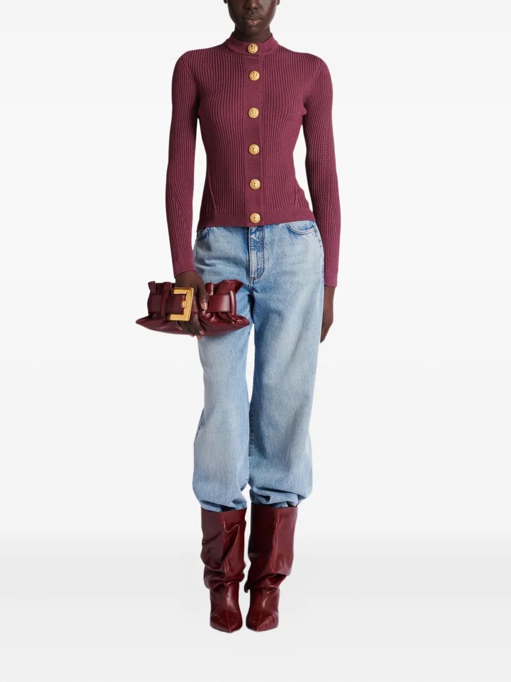 Balmain ribbed buttoned cardigan | Cardigans | Image 2
