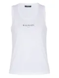 Balmain logo-print tank top - White
