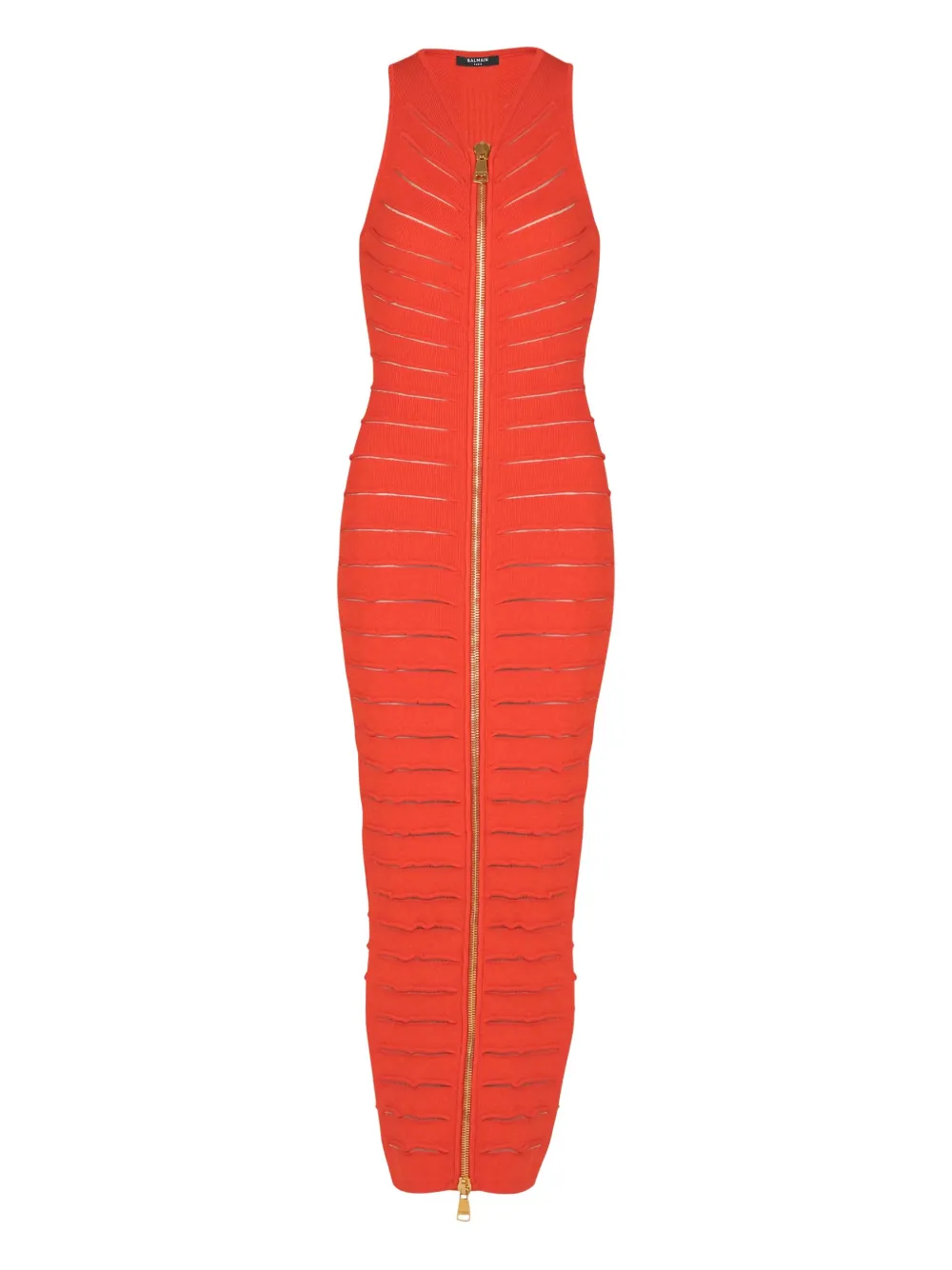 Balmain zip-front knitted maxi dress | Red | Image 1