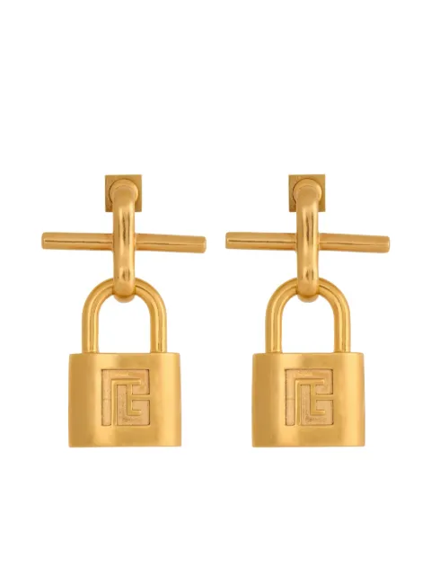 Balmain pulse padlock earrings