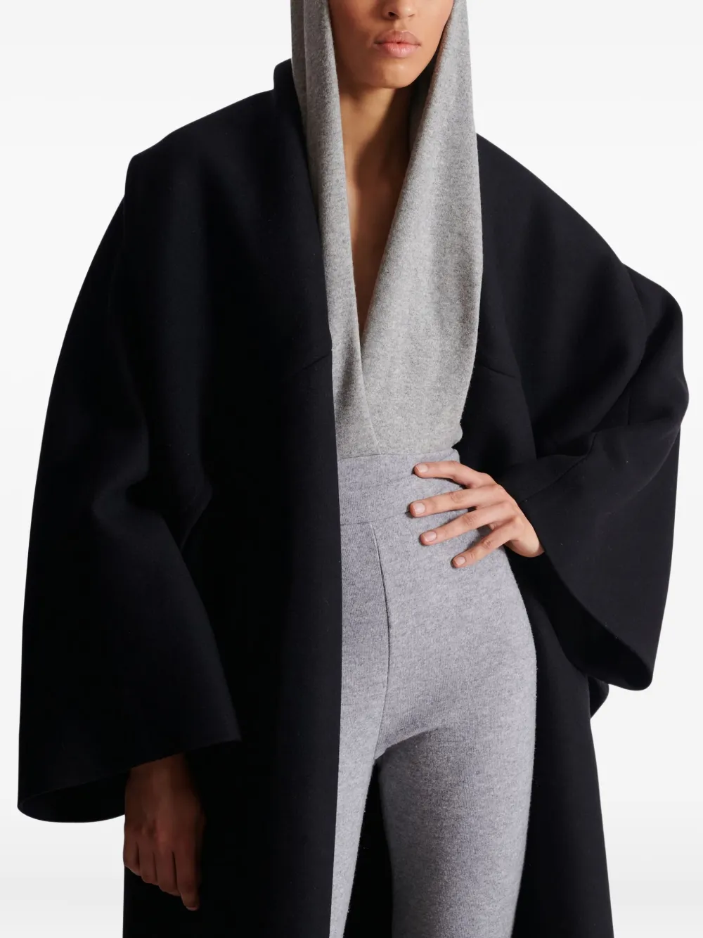 Balmain Wollmantel Mit Oversized-revers In Black