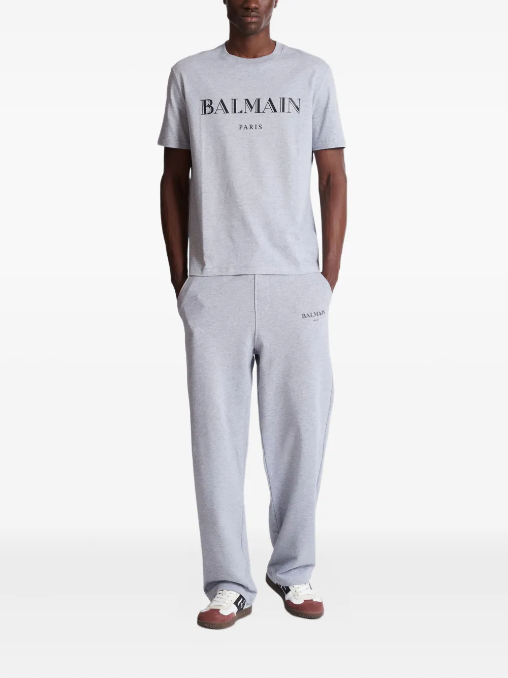 Balmain T-shirt met logoprint - Grijs