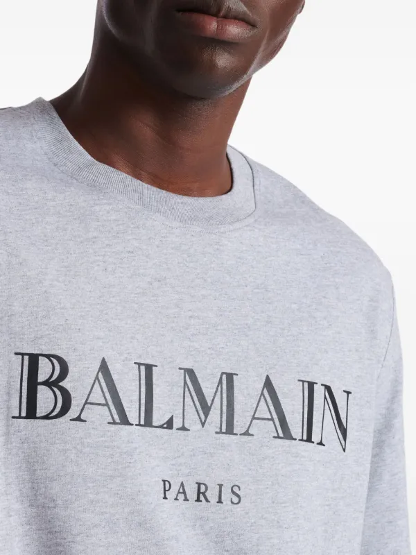 Balmain logo-print T-shirt | Grey | FARFETCH