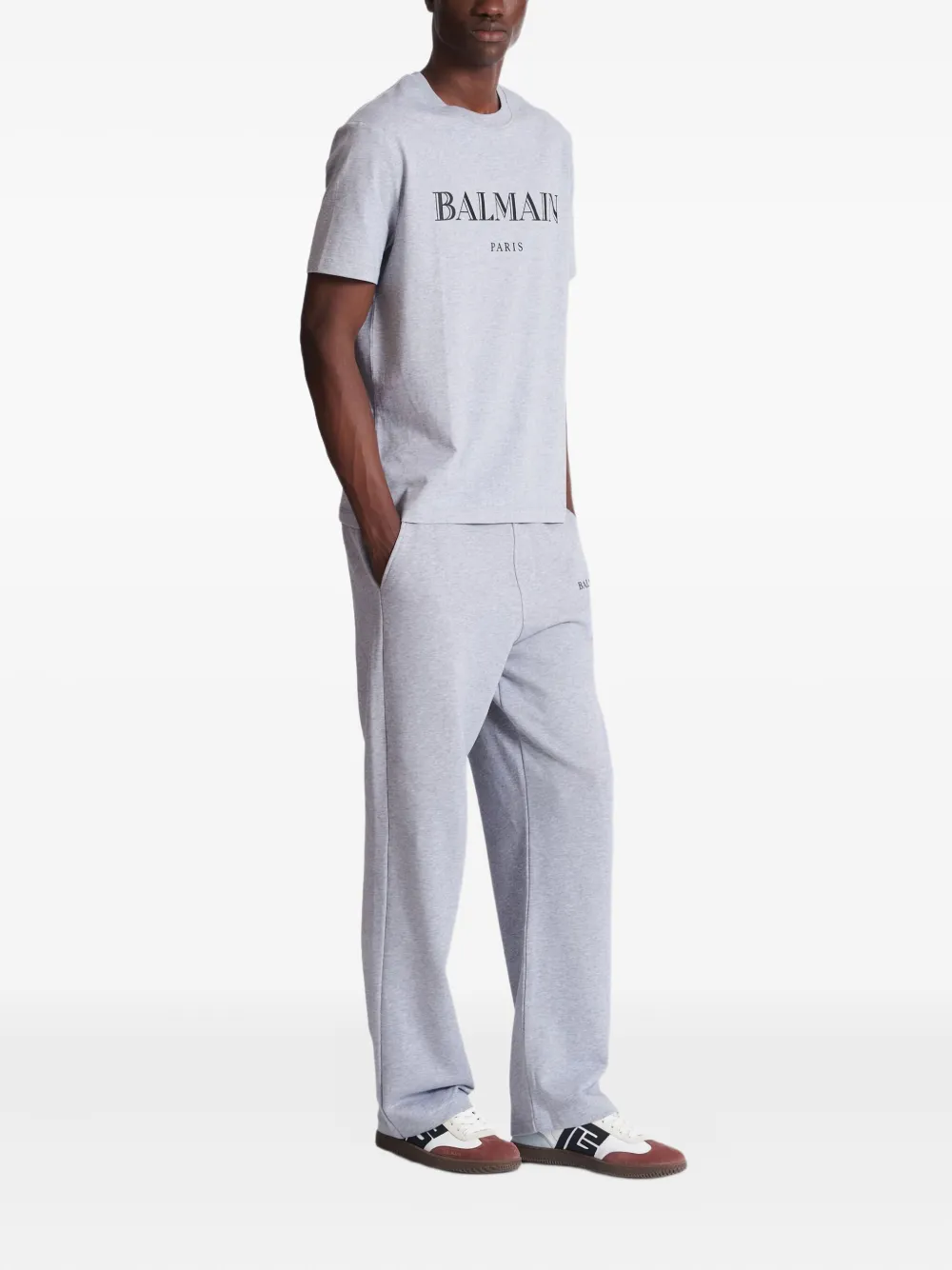 Balmain T-shirt met logoprint Grijs