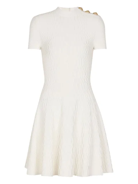Balmain textured -knit flared mini dress