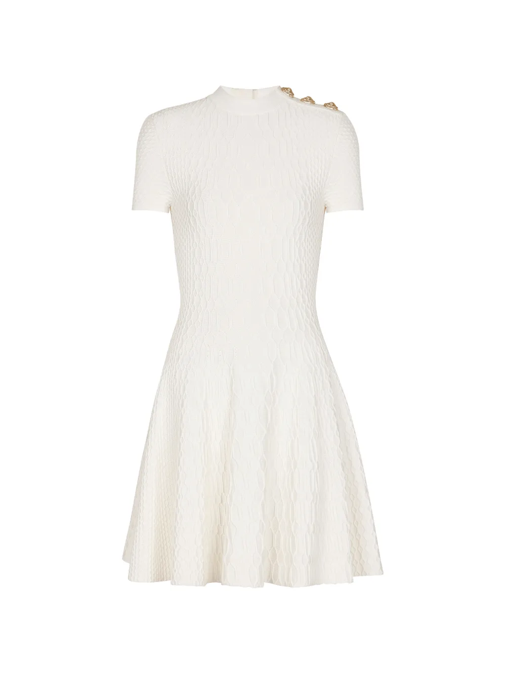 Balmain Gebreide flared midi-jurk met textuur Wit
