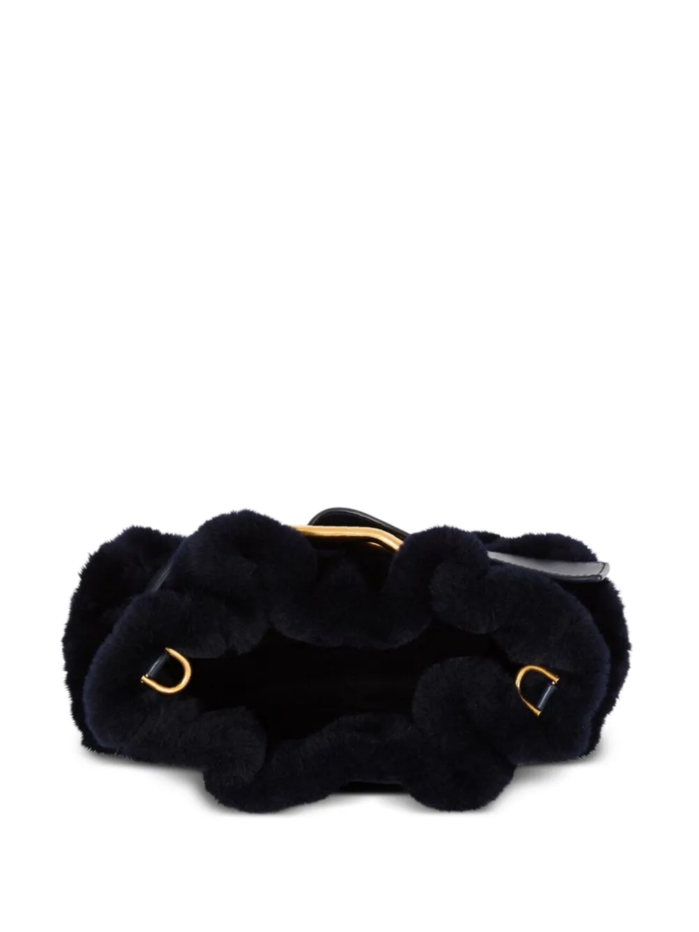 Balmain Kleine Anthem lammy clutch met gespdetail Zwart