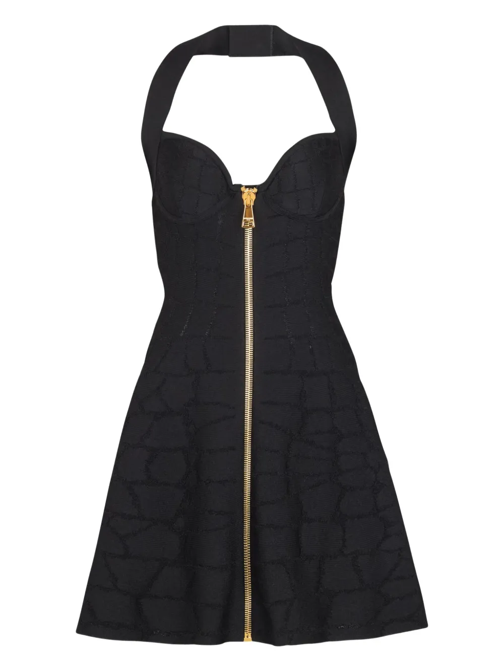 Balmain halterneck zip-front mini dress | Black | Image 1