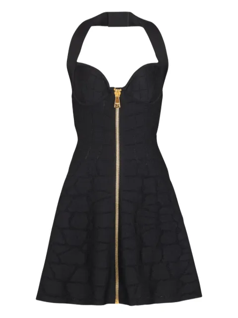 Balmain halterneck zip-front mini dress