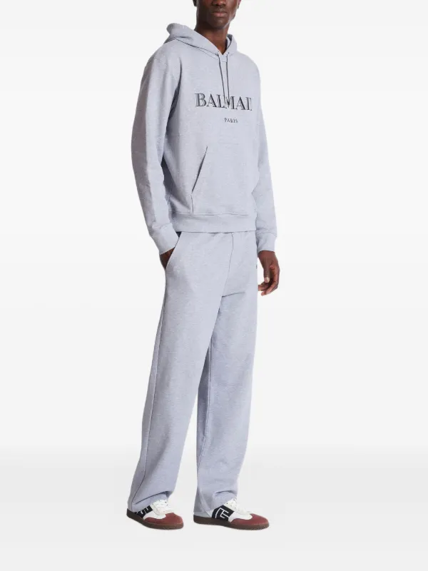 BALMAIN バルマン　スウェット　フーディ　パーカー　グレー　ロゴスウェット Balmain ロゴ パーカー | グレー | FARFETCH JP