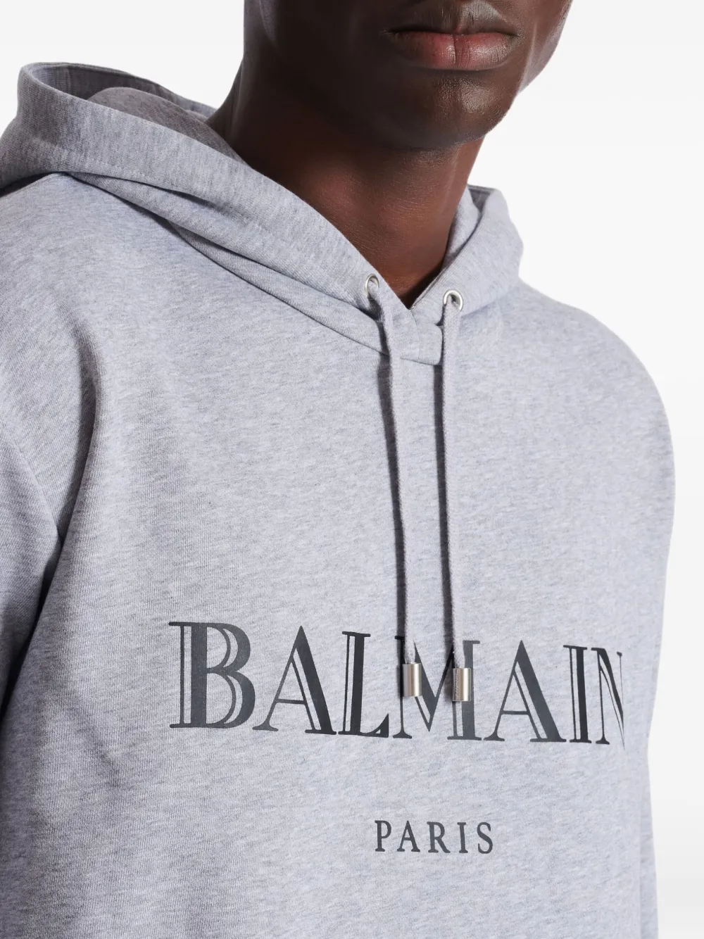 Balmain Hoodie met logoprint Grijs